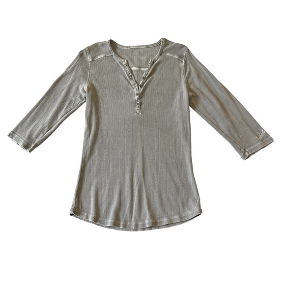 Woolrich Tops - Woolrich V Neck Henley 3/4 sleeve. Gray Size S #1105